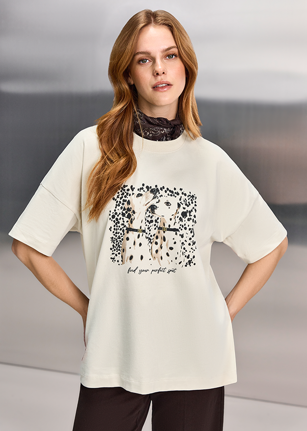 tshirt, graphic tee, leopard print, short sleeves, creme color