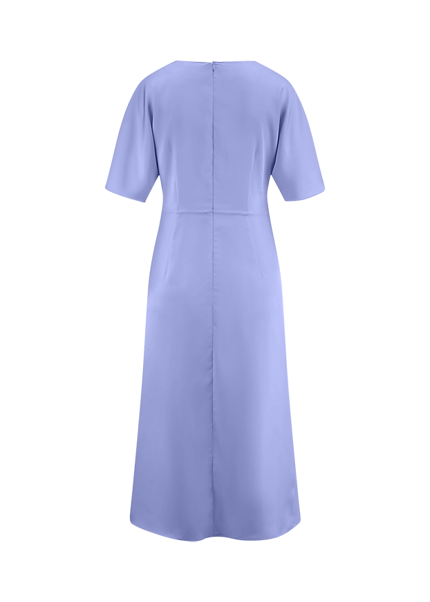 Kleid, Midi-Länge, Kurzarm, Violett, Rückenansicht