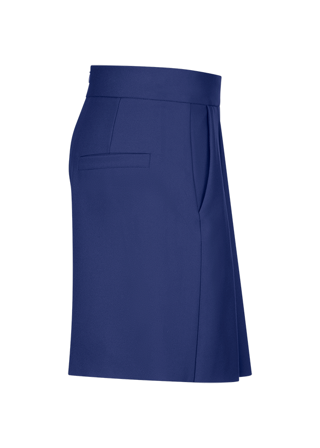 Hose, Röcke, Blau, Seitentasche, Knielang