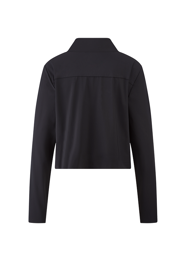 Jacke, Rückansicht, Langarm, Einfarbig, Schwarz
