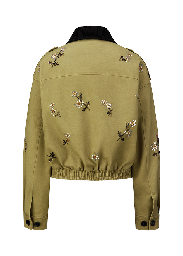 jacke, roupen, blouson,  embroidery, militärgrün