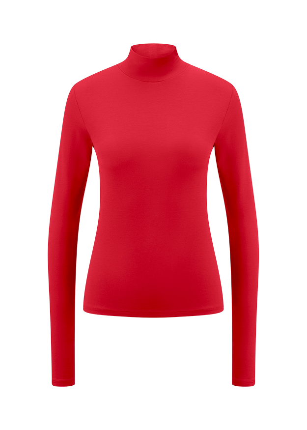 Rollkragen, Langarm, Rot, Strickware, Basisschicht
