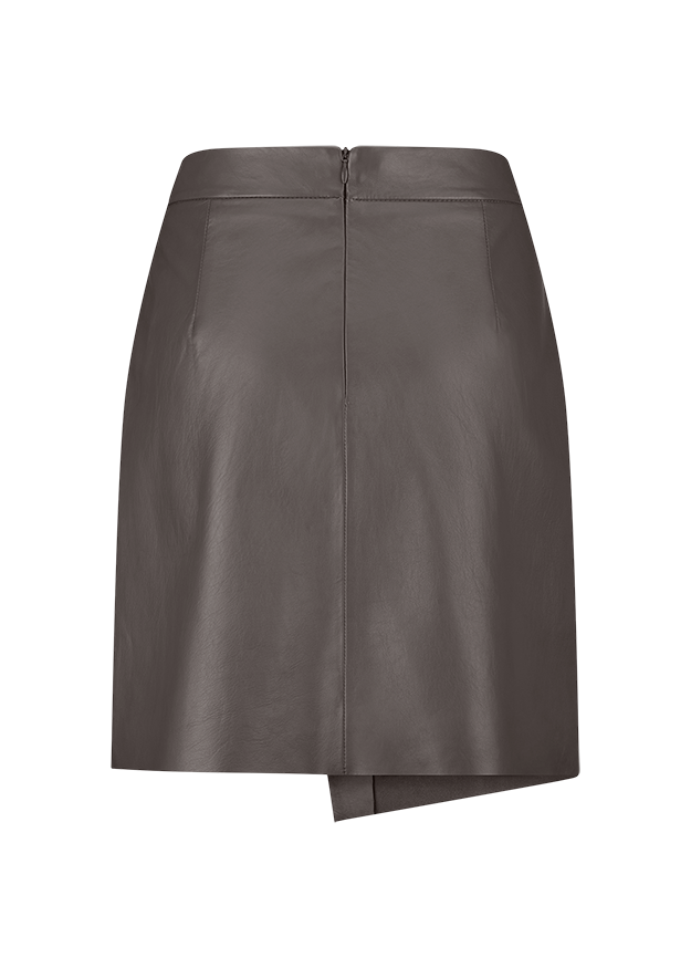 leder, rock, skirt, grau, unifarben