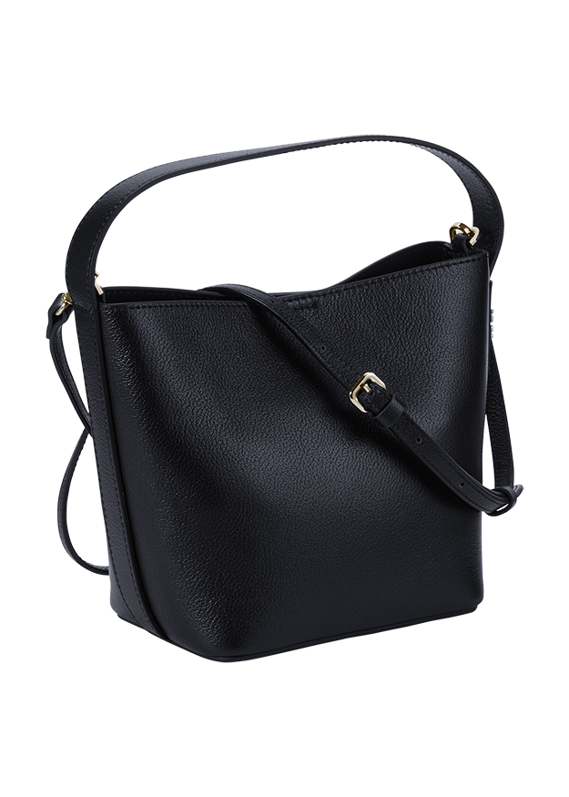 Handtasche, Schwarz, geprägtes Leder, Schultertasche, Crossbody-Gurt