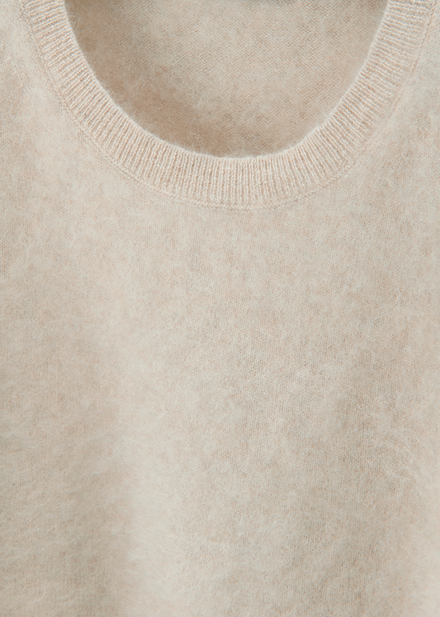 beige, Knit, Pullover, Rundhalsausschnitt, weiches Gewebe