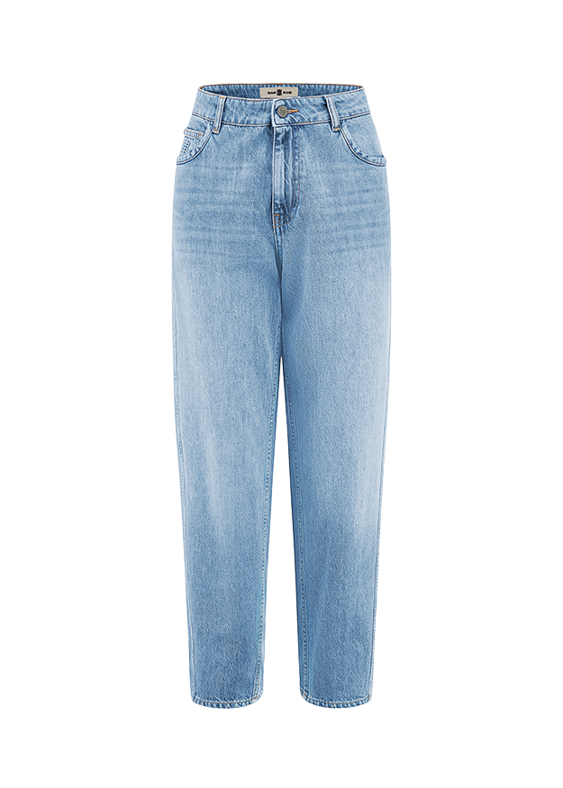 Jeans, Denim, Straight leg, Light wash, High waist