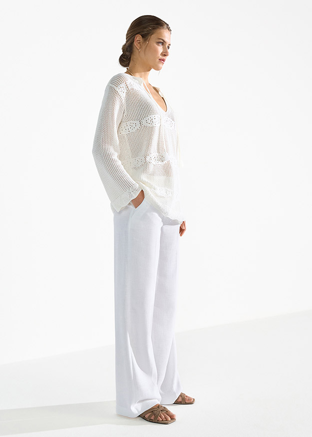 Bluse, Leinen, Langarm, Person, Formelle Kleidung