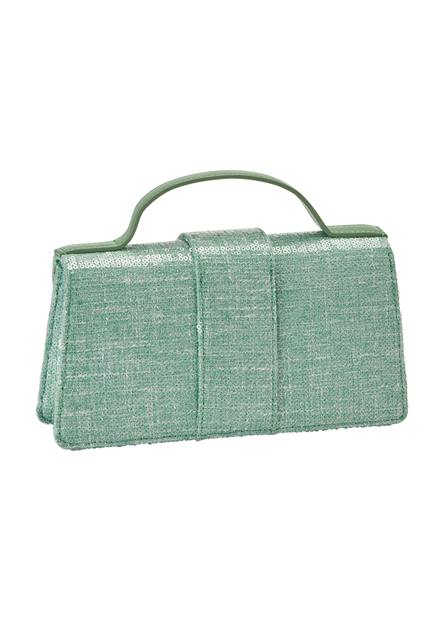 clutch, handtasche, glitzer, pailletten, mintgrün
