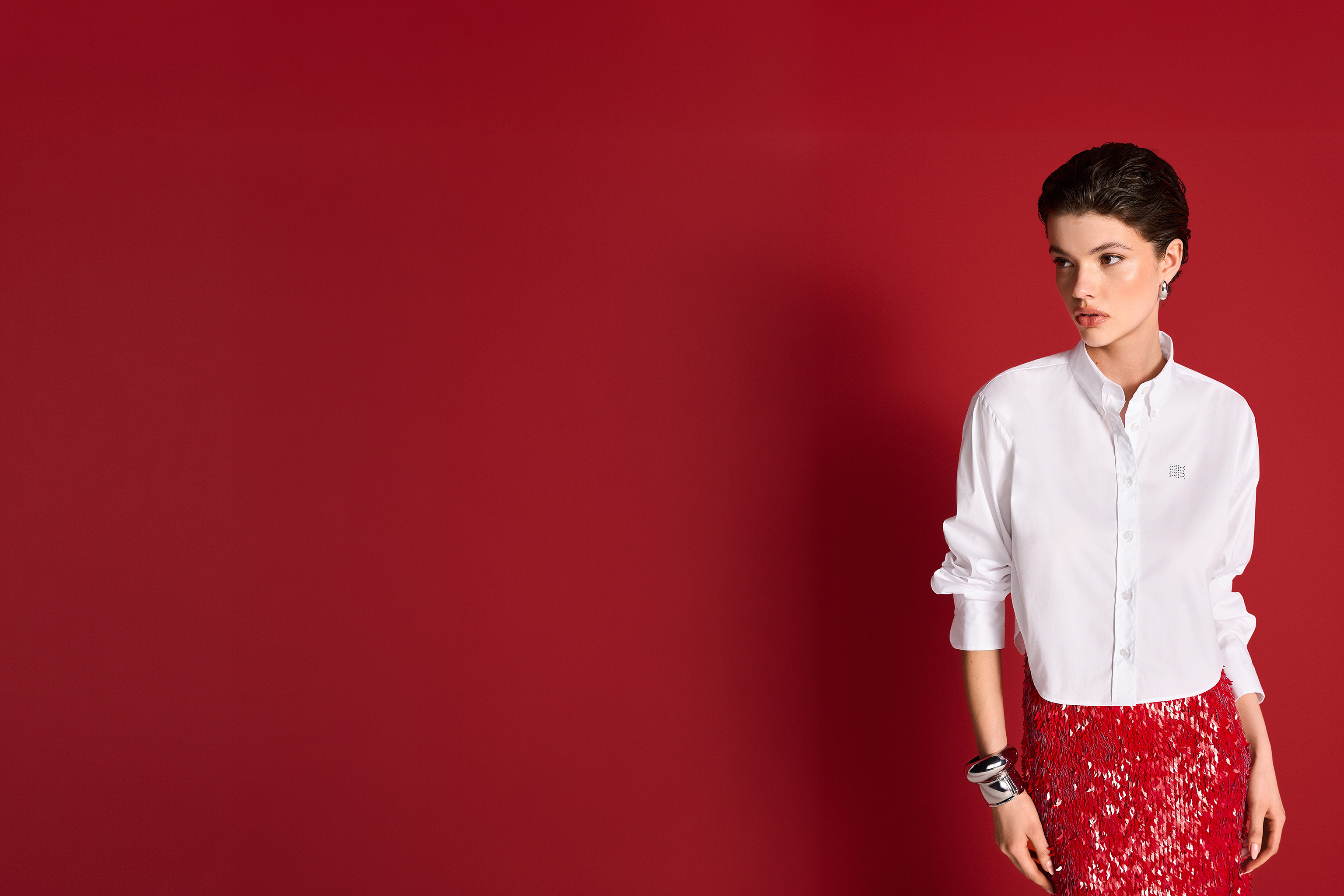 Damenbluse, weiß, Button-down-Kragen, lange Ärmel, Knopfleiste