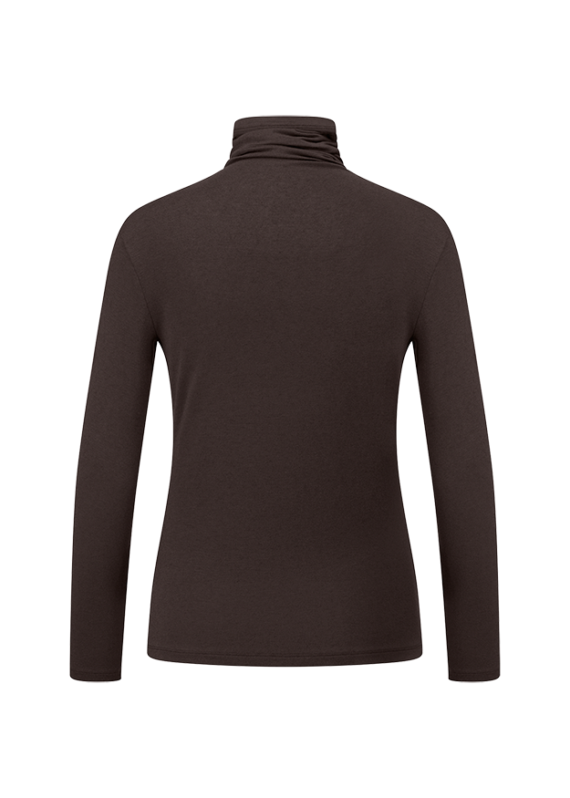 Rollkragen, lange Ärmel, braun, Pullover, Top