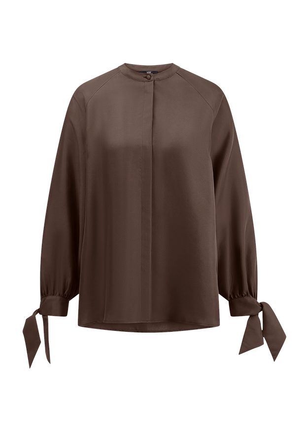 Blouse with Concealed Button Placket