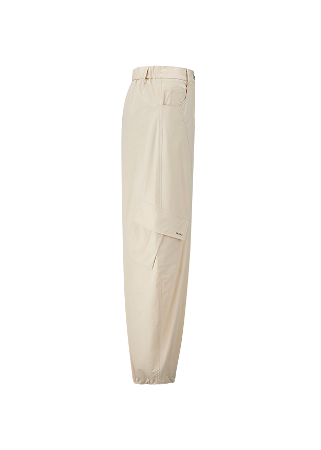 Hose, Cargohose, Beige, Taschen, Gummizug