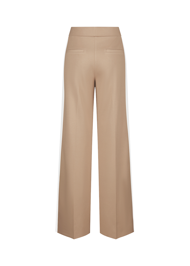 hosen, weite beine, beige, hoher bund, pocketless hinten