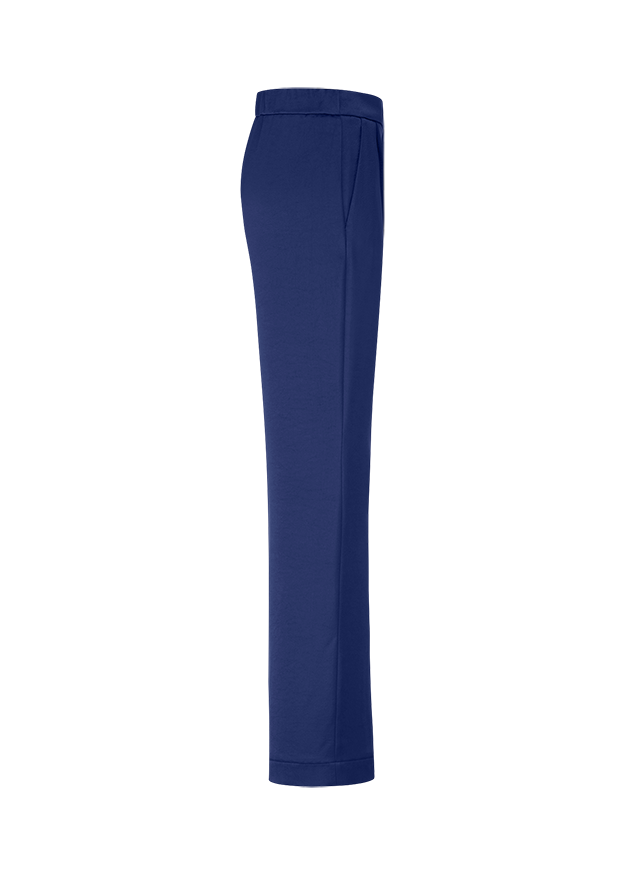 Hose, Pantalon, Körperfarbe Blau, Gerade Passform, Einfacher Bund