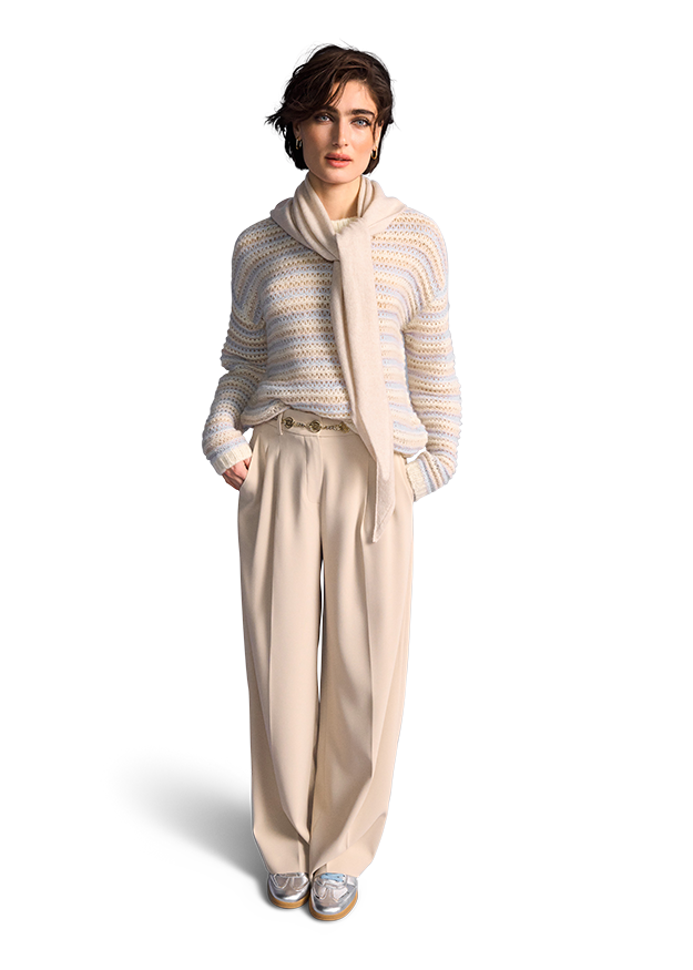 Wide Fit Trousers with Pleats
