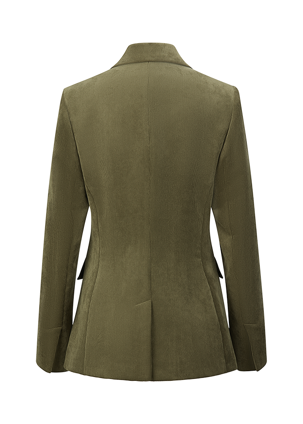 Blazer, Oliv, Kord, Tailored, Rückseite
