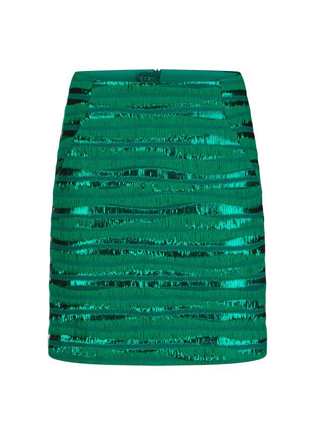 Rock, Mini, Grün, Ruchigkeit, Metallisch