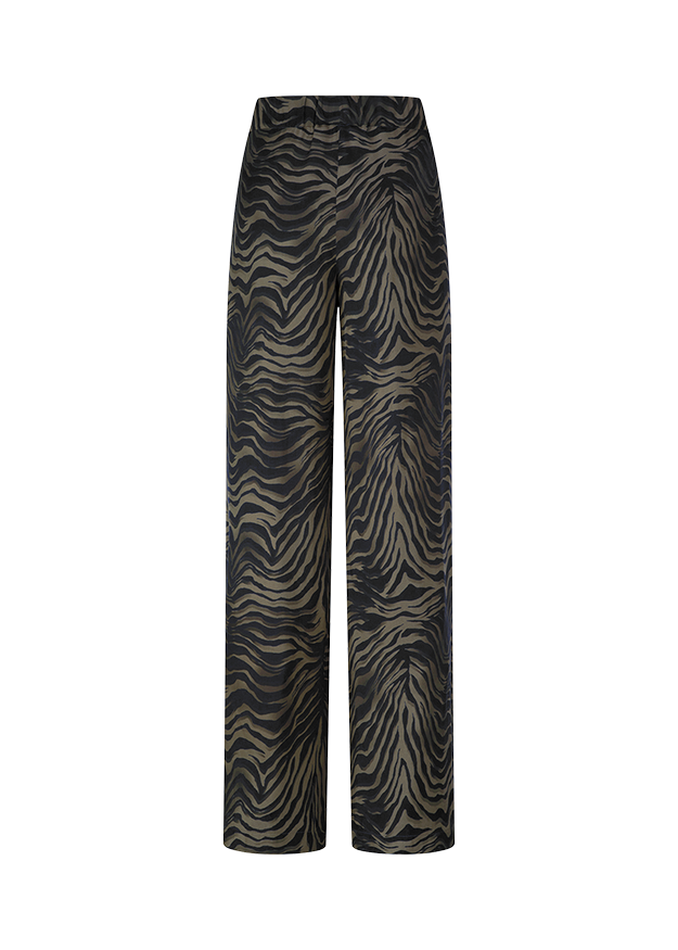 Hose, Palazzo,  Zebra-Muster, Schwarz, Weitleged