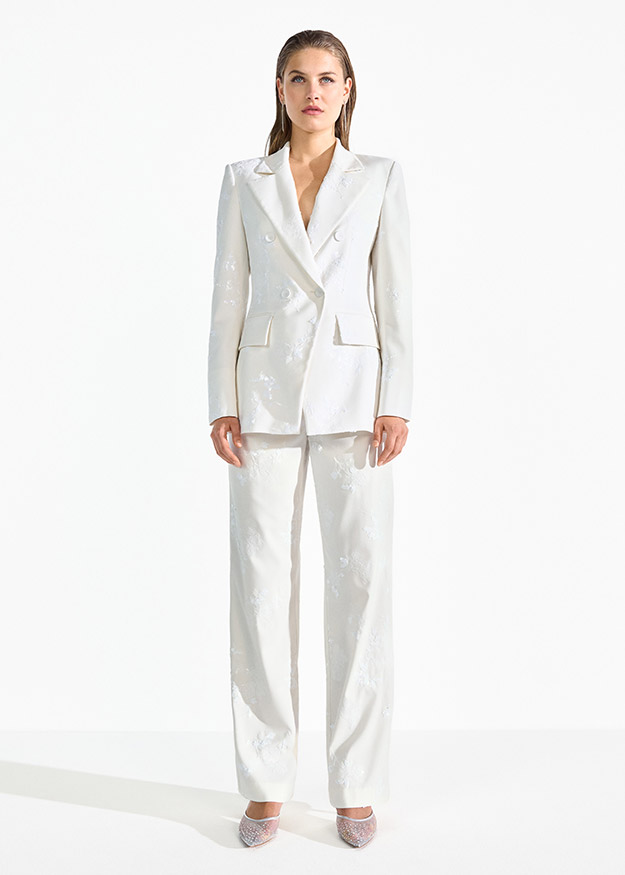 Anzug, Weiß, Double-breasted, Sakko, Hose