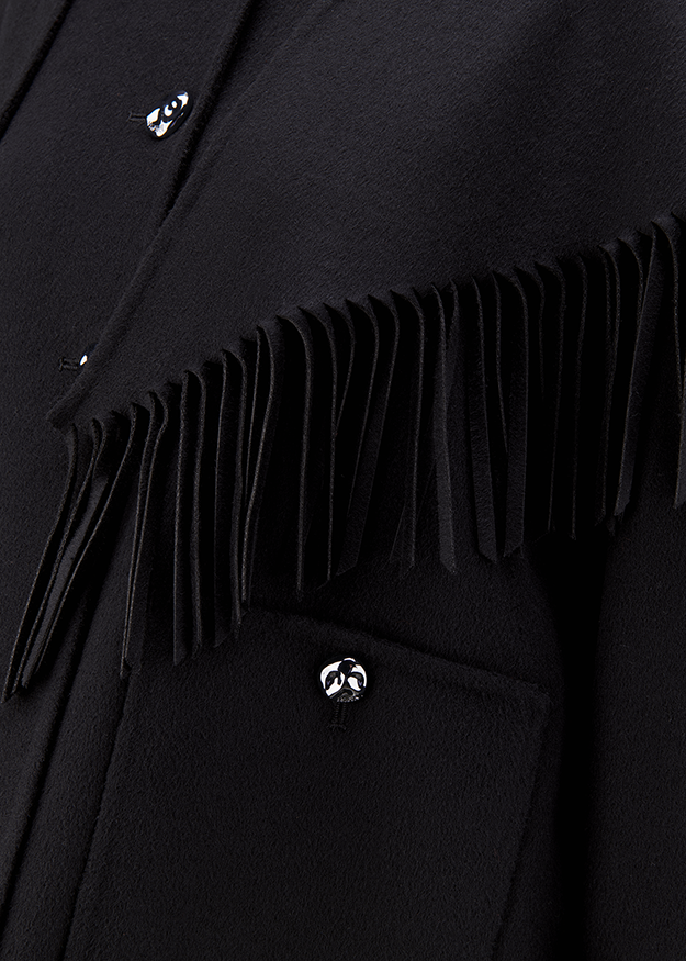 Fransen, Fransenbesatz, Hemdjacke, Knopf, Parka/Poncho