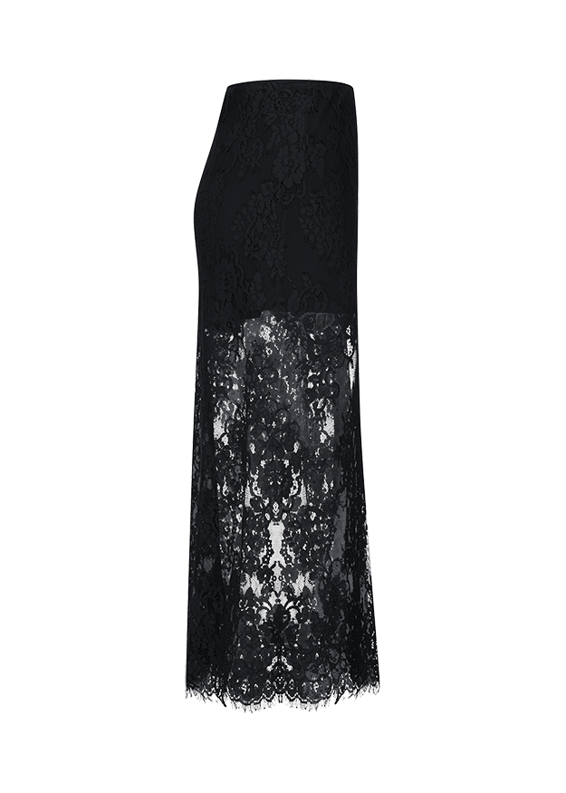 Spitzenkleid, Maxikleid, Schwarz Spitze, Abendkleid, Spitzenlage