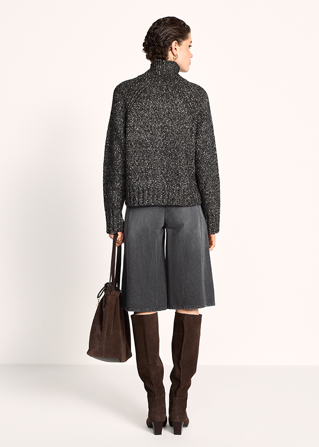 Pullover, Strickpullover, Turtleneck, Kunstfaser, Langarm