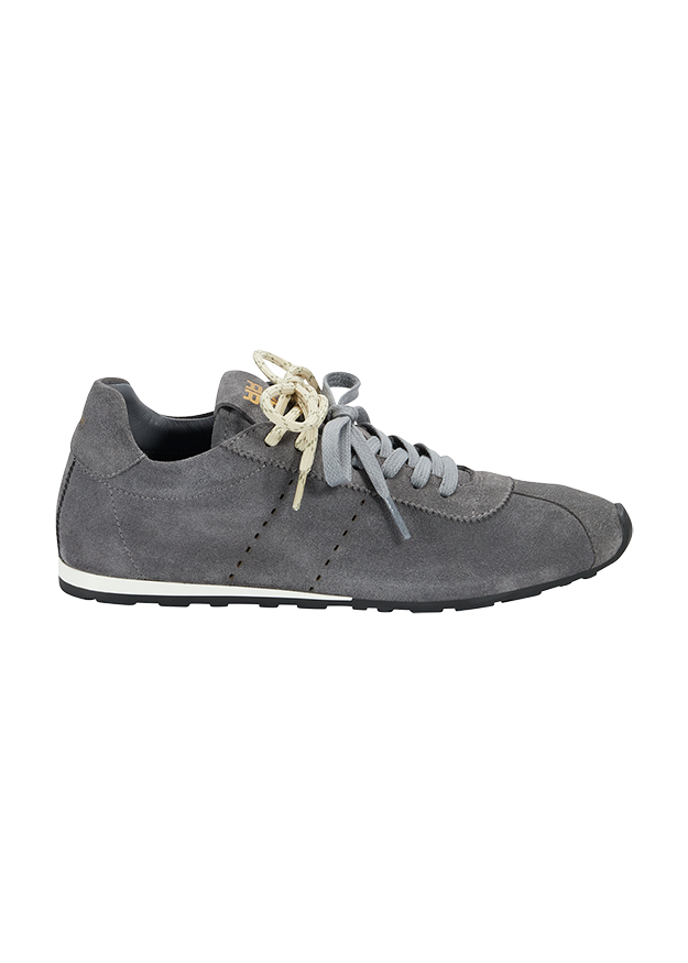 Sneaker, Grau, Wildleder, Schnürsenkelverschluss, Low-Top
