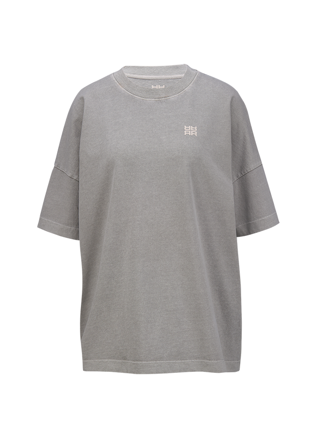T-Shirt, Graues Shirt, Kurzarm, Rundhalsausschnitt, Logo-Print