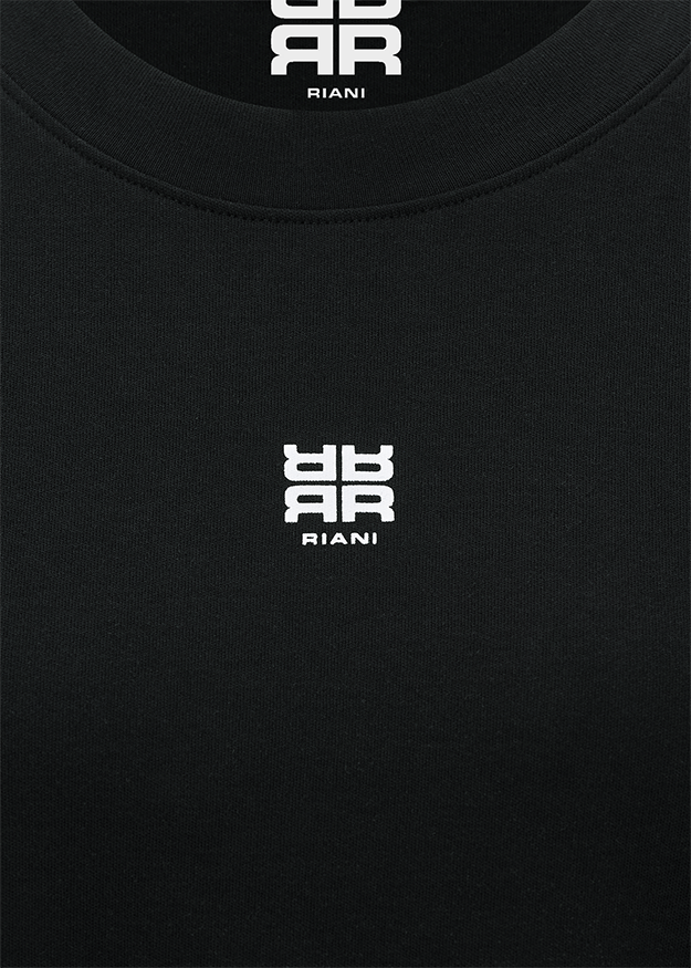 schwarz, tshirt, crewneck, riani, logo