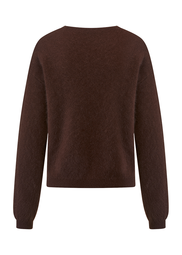 Kunstfaser, Pullover, Braun, Langarm, Weicher Stoff