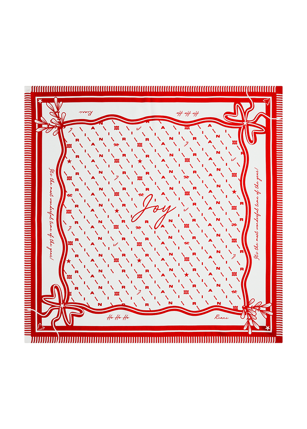 Geschirrtuch, Baumwolle, Rot-Weiß, Weihnachtsmotiv, Schriftzug