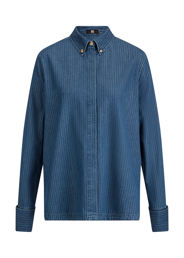 Jeanshemd, Cordstoff, Denim, Langarm, Button-Down