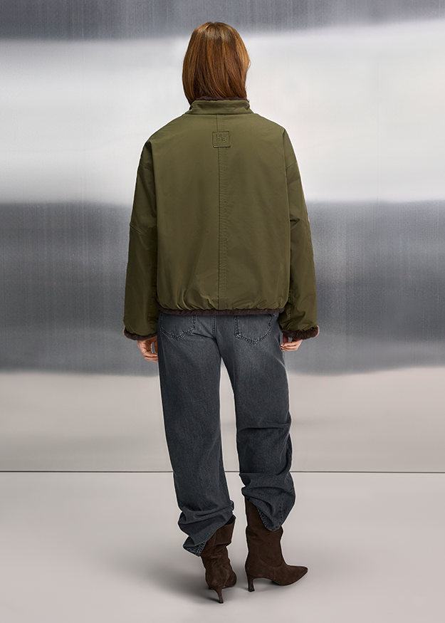 Jacke, Olivegrün, Bomberjacke, Synthetische Füllung, Rippbündchen