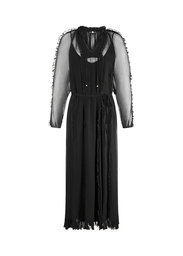 Boho Chiffon Maxi Dress Size: 40, Colour: black Boho Chiffon Maxi Dress Size: 40, Colour: black