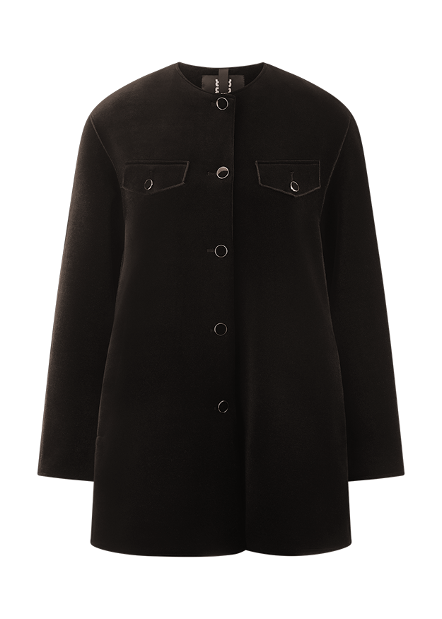Velvet Coat with Straight Cut