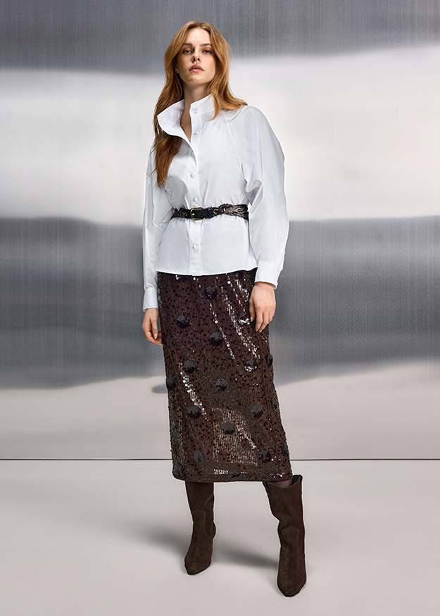 Bluse, Seidenrock?