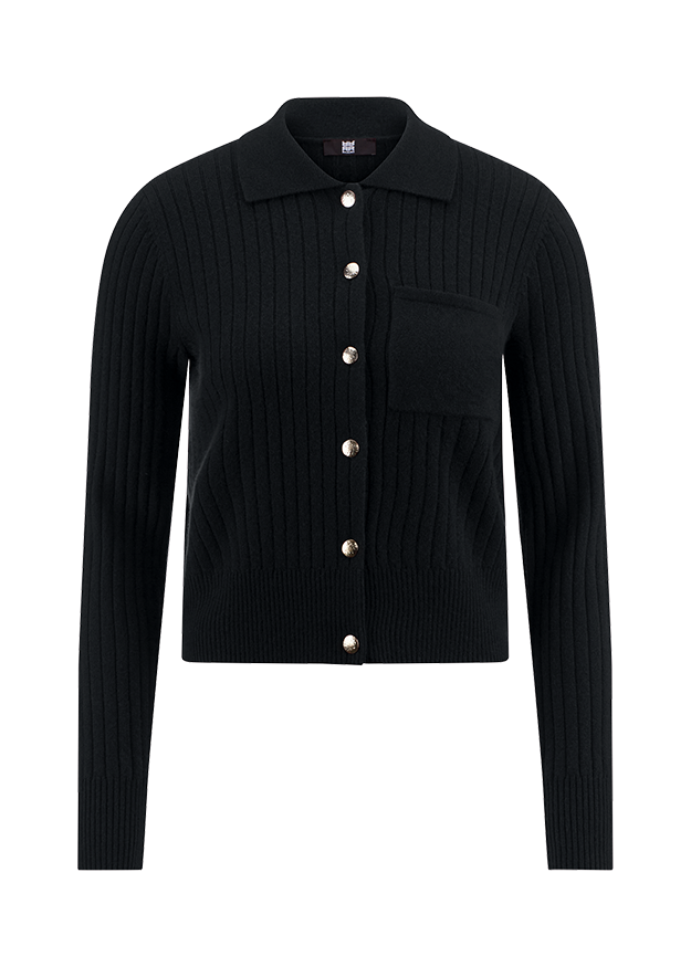 Cardigan with Polo Collar