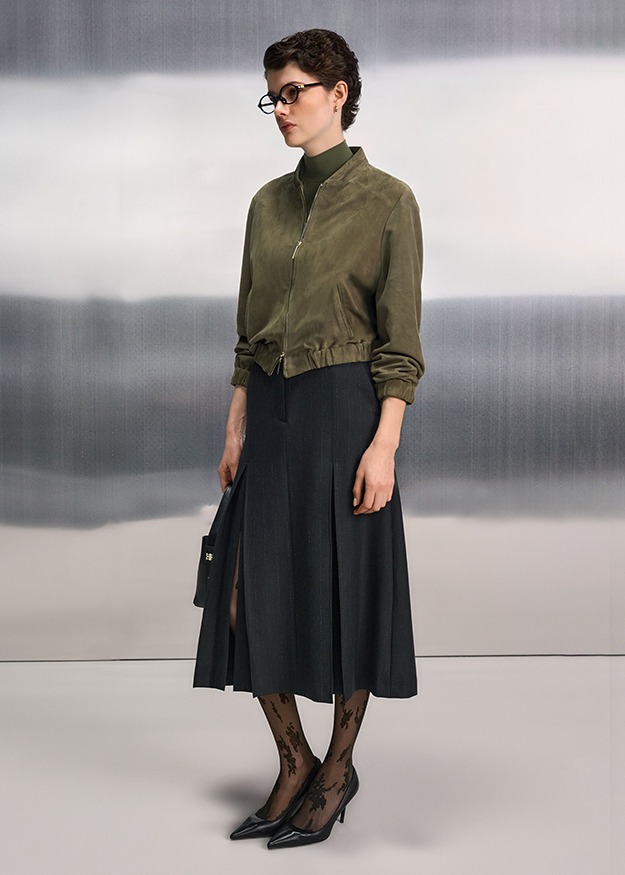 jacke, Reißverschluss, grün, wildleder, rock