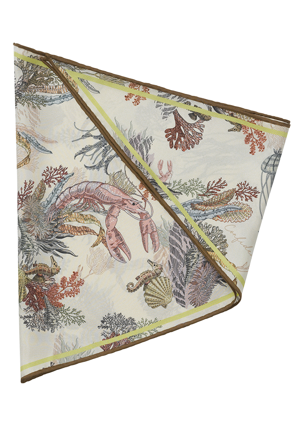 Schal, Seestofftier, Unterwasserwelt, Seepferdchen, Allover-Muster