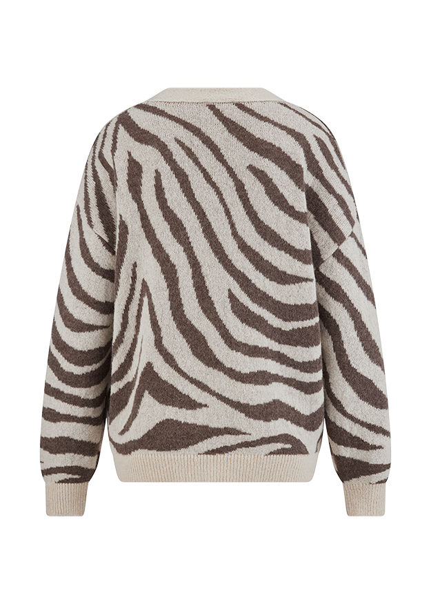 Zebrastreifen Muster, Zopfmuster Pullover, Wollpullover, Langarm, Strickpullover