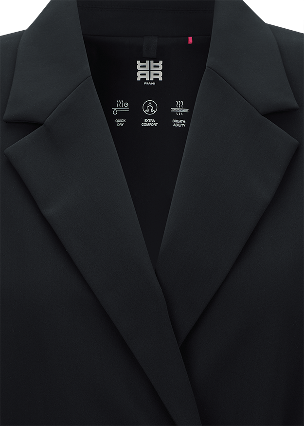 Blazer, Jacke, Schwarz, tailiert, Lapel