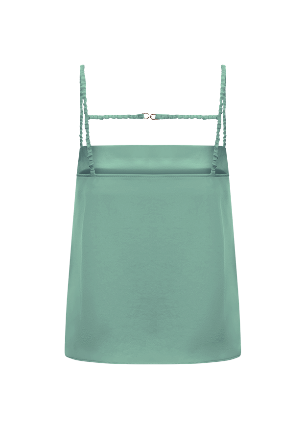 Top, Spaghettiträger, Satin, Mintgrün, Kleidungsstück