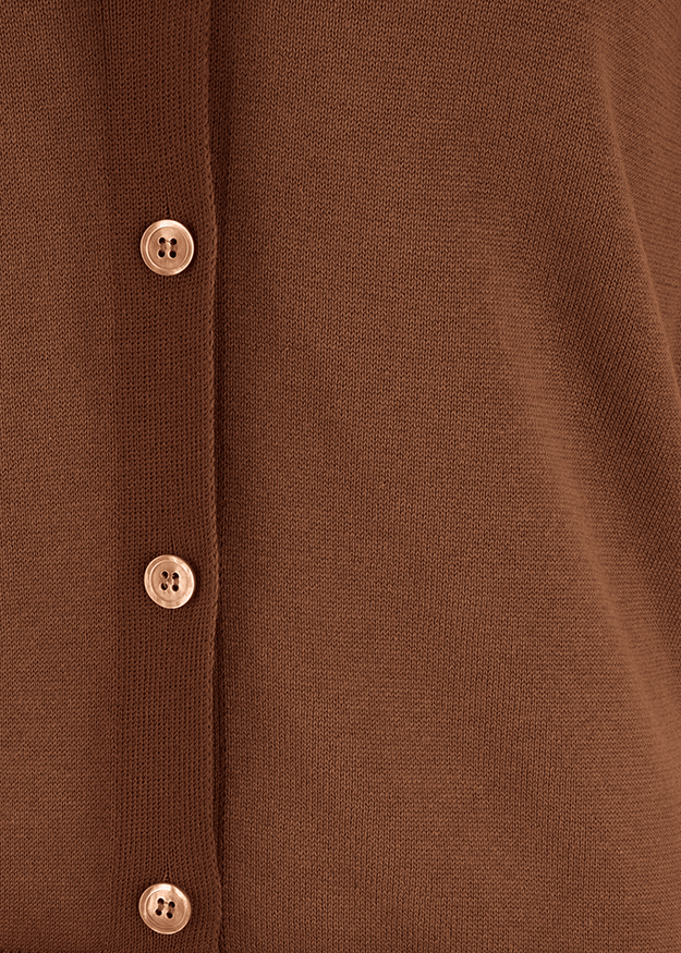 Cardigan, Knopfleiste, Braun, Strick, Stoff