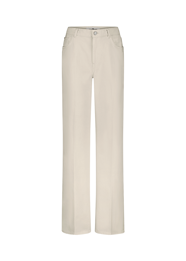 Hose, Beige, Gerade Passform, Kniehoh-Nähte,  Jeansähnlich