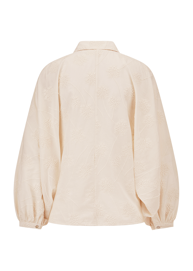 Bluse, Puffärmel, Spitze, Stoffmuster, Hellcreme