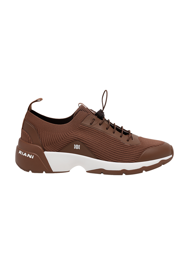 Sneaker, Laufschuh, Braun, Mesh-Obermaterial, Gummisohle