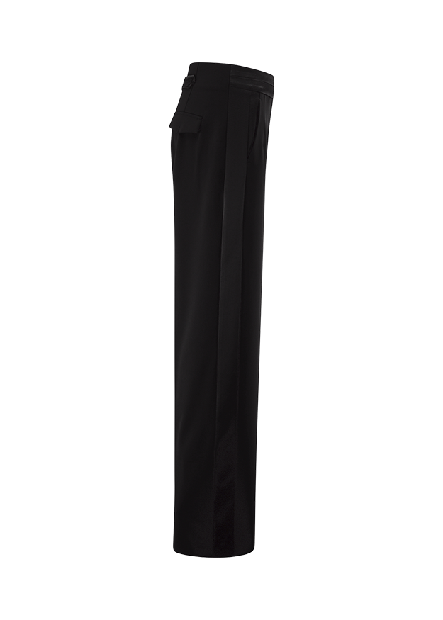 Schwarze Hose, Stoffhose, Gerades Bein, Seitentasche