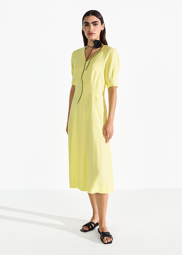 riani linen dress RIANI linen dress in yellow