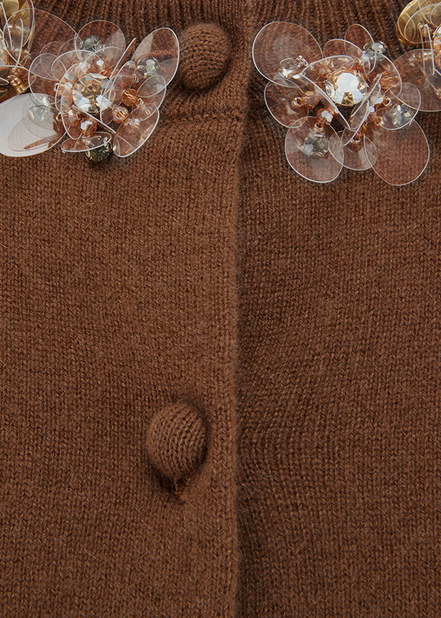cardigan, knit, Button, braun, dekorativ