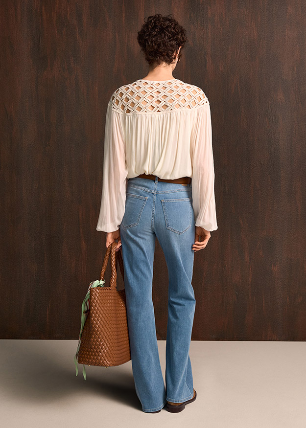 Bluse, weiblich, Spitzenmuster, Lace-Top, Taschen